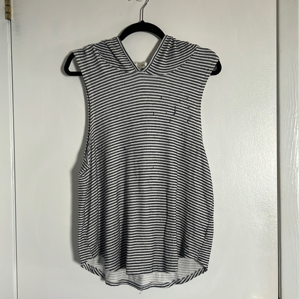 Gaze USA- Striped Hooded Tank Top